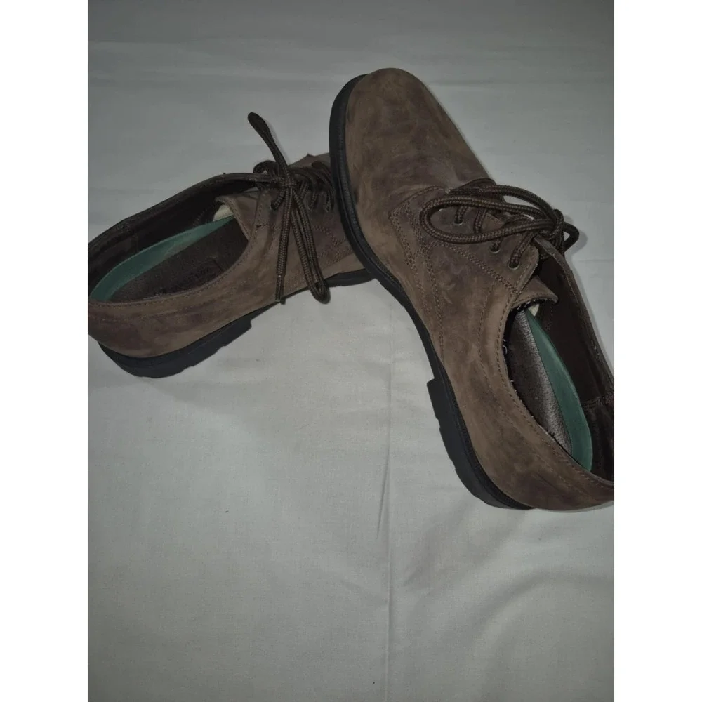 Bugle Boy Justin  men's leather upper brown dress shoes sz 12‎ lace up man made